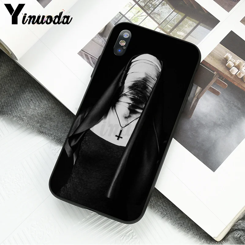 Yinuoda Sister nun TPU Мягкий силиконовый черный чехол для телефона для Apple iPhone 8 7 6 6S Plus X XS MAX 5 5S SE XR Чехол для мобильного телефона