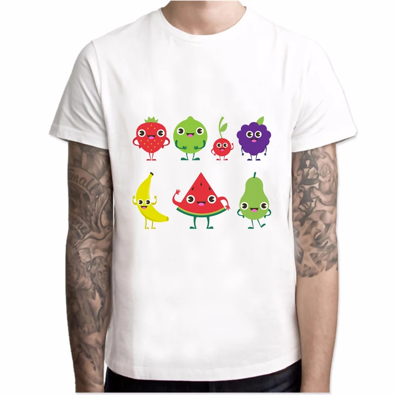Летняя футболка мужская фруктовая Спортивная harajuku одежда camisetas hombre забавная