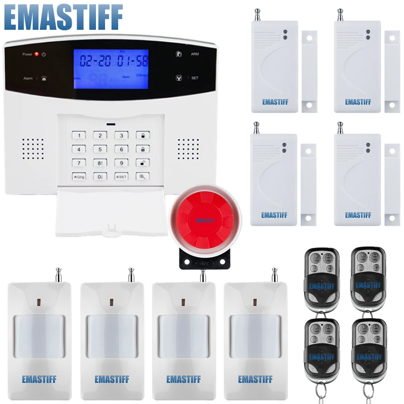 Система охранной сигнализации GSM/PSTN русский проводной и беспроводной ЖК-дисплей