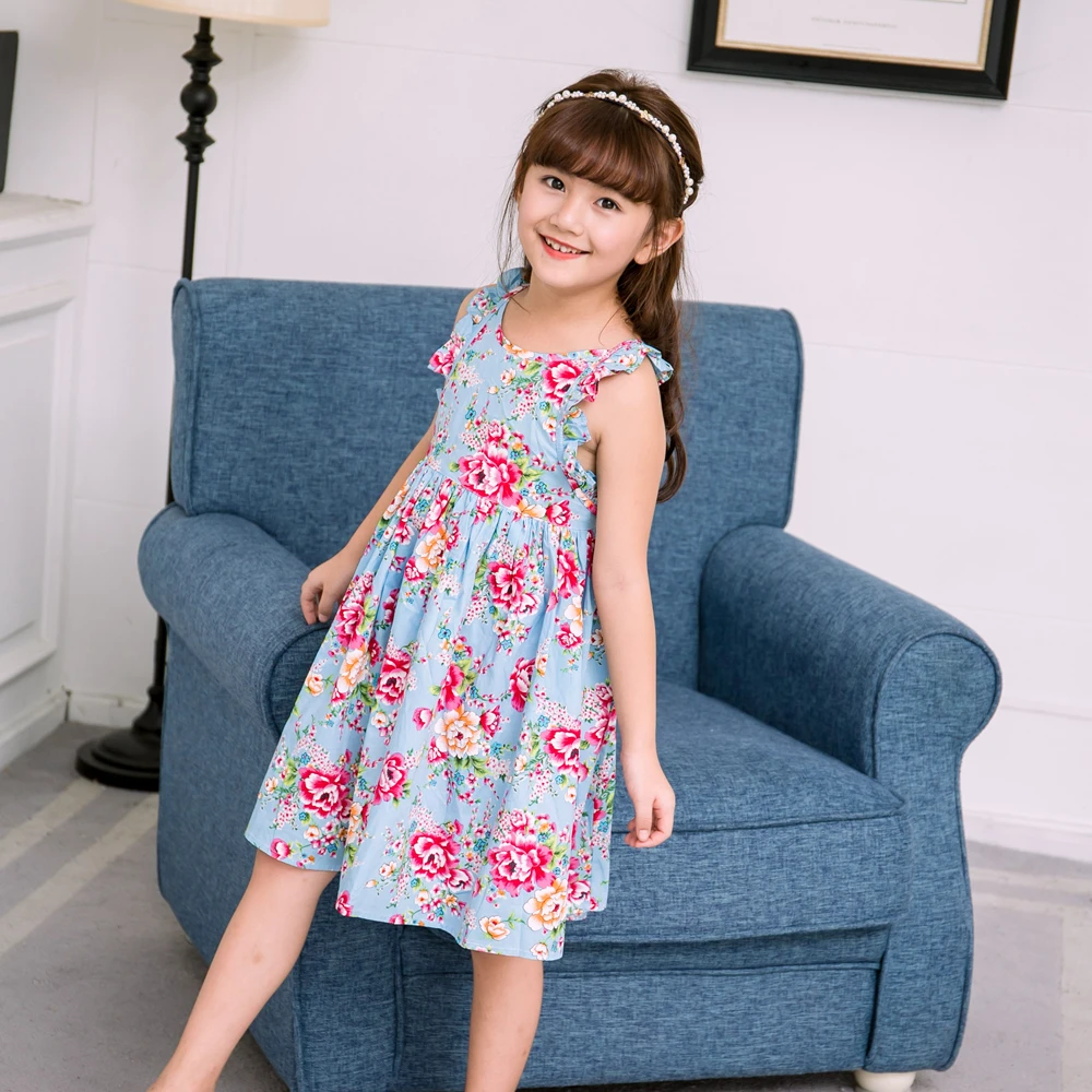NEAT Baby Girl Dress Brand Summer Beach Style Floral Print Party Backless Dresses For Vintage Toddler Clothing 2-10Yrs | Детская одежда