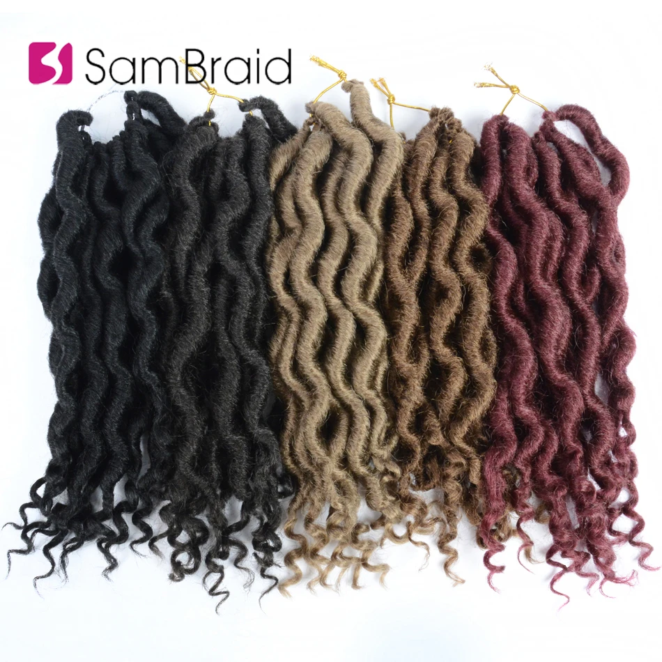 SAMBRAID вязанные волосы плетение богиня косички с faux locs Curly чистый цвет Твист