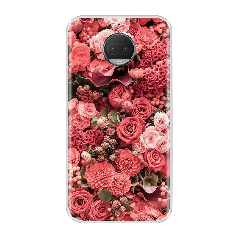 Для Moto G5S чехол, силиконовый мягкий, симпатичный, из ТПУ, с модным цветком, чехол для телефона, для Motorola Moto G5S