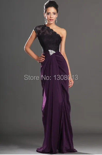 New Arrival Evening Dresses Fashion 2014 Beaded One Shoulder Formal Party Gowns Chiffon Custom Made | Свадьбы и торжества