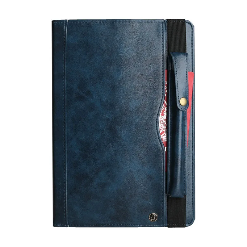 For Samsung Tab SM-T725 Retro Book Leaher Case Multi Flip Wallet Stand Smart Cover for Samsung Galaxy Tab S5e T720 With Pen Slot - Цвет: Dark Blue
