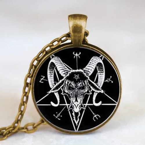 Стимпанк черная пентаграмма Baphomet Чокер Заявление этническое ожерелье Доктор Кто
