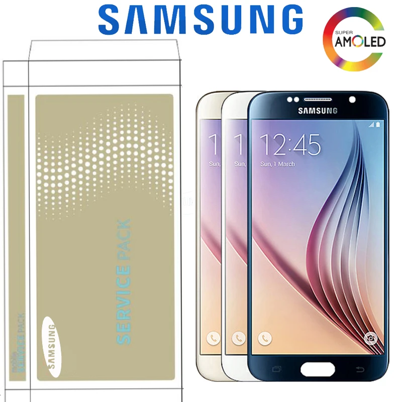 Оригинальный 5 1 ''Дисплей для Samsung Galaxy S6 G920 G920i G920F G920W8 ЖК дисплей Super AMOLED Замена с