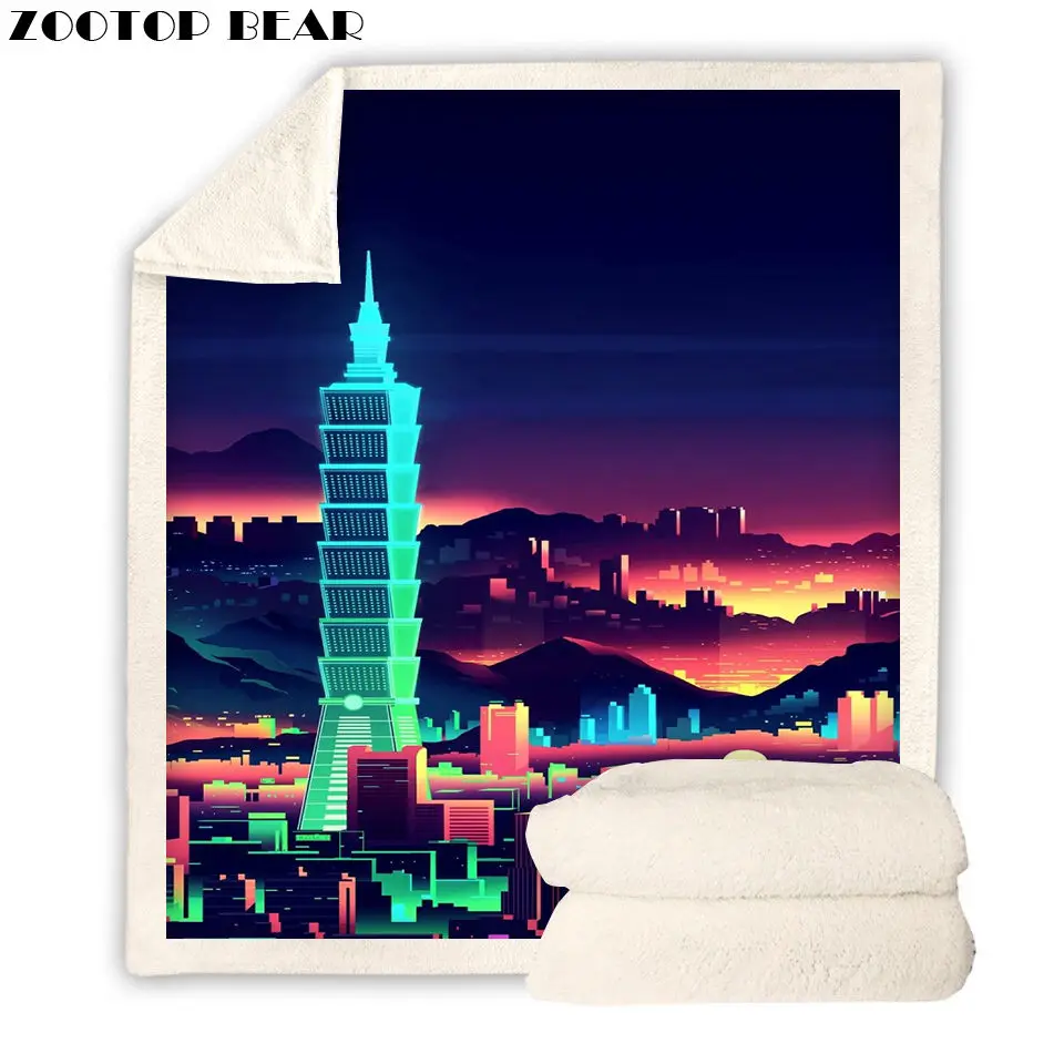 

Night View Throw Blanket 3D Print Anime Cool Kids Boy Beds Warm Quilt Travel Brand Picnic Fashion Office Adult Plush Very Soft