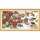 Китайские наборы для вышивки крестиком Вечная любовь цветы и рыбы экологически чистый хлопок 11CT Новогодние украшения сделай сам для дома