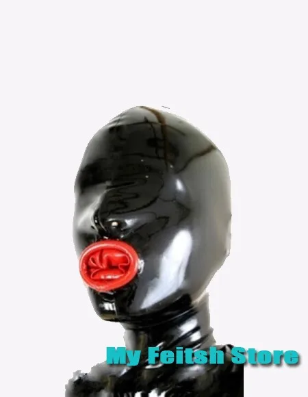 (LH157201) 100% натуральная латексная резиновая маска с презервативом|hood hood|hood maskhood rubber