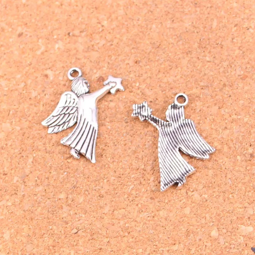 100 шт. античные посеребренные Подвески guardian angel star Diy ювелирные изделия ручной