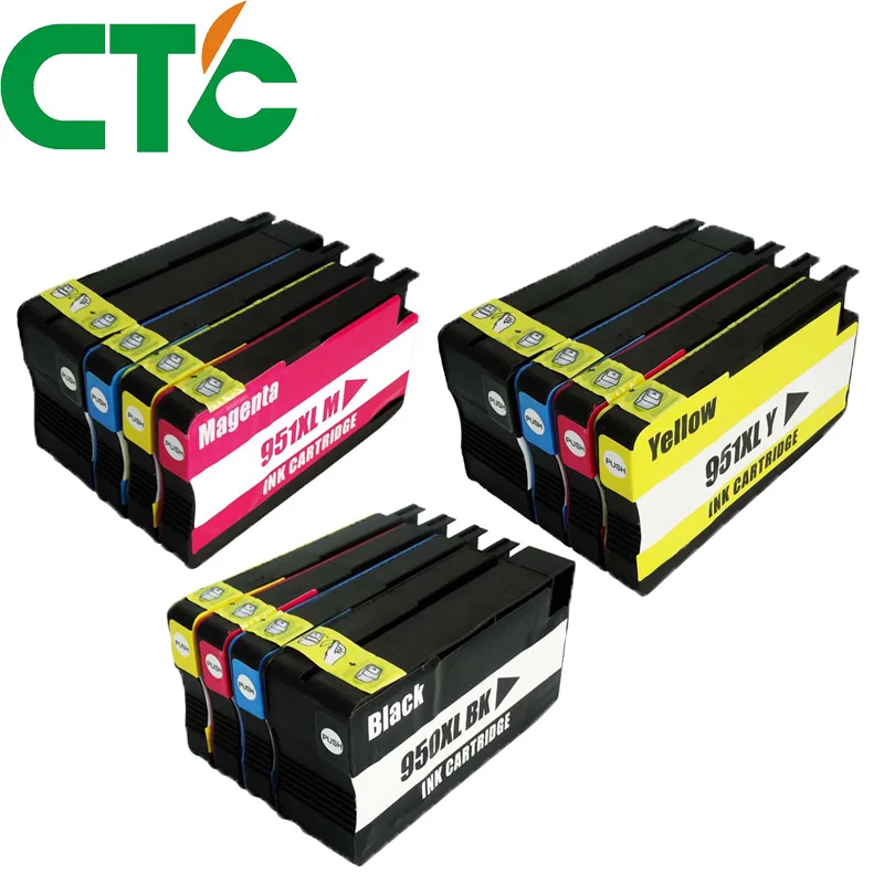 12 шт. Сменные картриджи для чернил Officejet Pro 950 951 8600 276dw 8620 8630 8640 8660|Чернильные