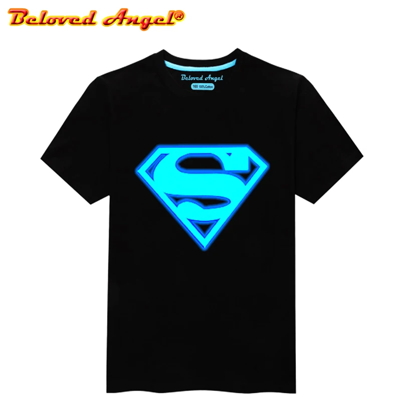 Футболки для мальчиков, светящаяся футболка для девочек, топы для малышей, детская одежда с 3D рисунком, светящийся в темноте, футболка супергероя, крутой спортивный костюм