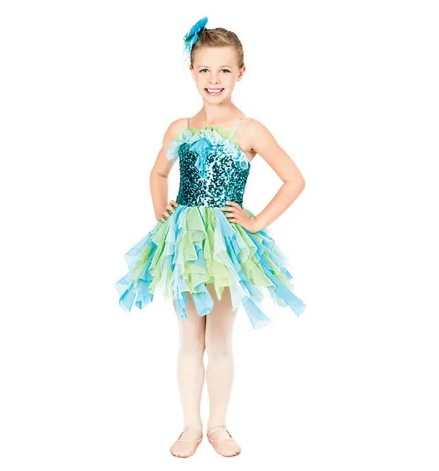 

2017 Classic Children's Sequined Ballet Dancing Skirt Modern Dancer Dress Yarn Tassel Dress