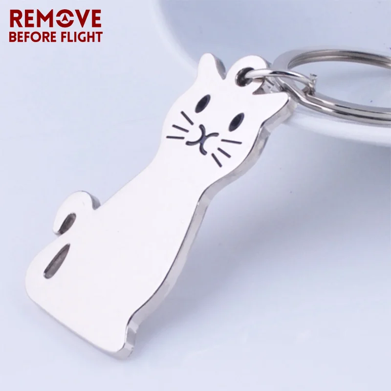 Wholesale Brand New Fashion Jewelry Lovely Kitty Shaped Creative Gifts Silver Color Key Chains for Kids Cat Ring 10 PCS/LOT | Украшения и