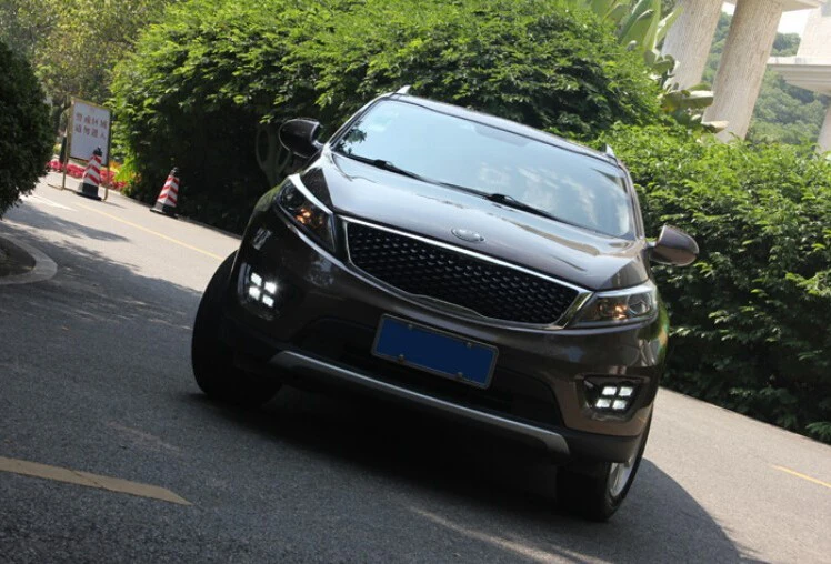 Lampever Автомобильный светодиодный DRL Комплект для Kia Sportage R высокая яркость 4 глаза стиль Светодиодный Противотуманные фары Дневной ходовой светильник Дневной светильник
