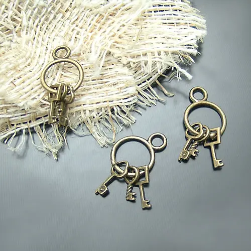 Antique Bronze 20 шт круг: 12 мм Позолоченные Подвески на брелки для ключей Подвески ювелирные изделия ручной работы аксессуары оптом - Окраска металла: Antique Bronze
