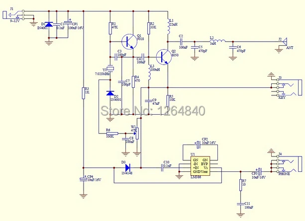 Радиолюбителей 40 м CW коротковолновый приемник передатчик 7.023 7.026 мГц QRP Пикси