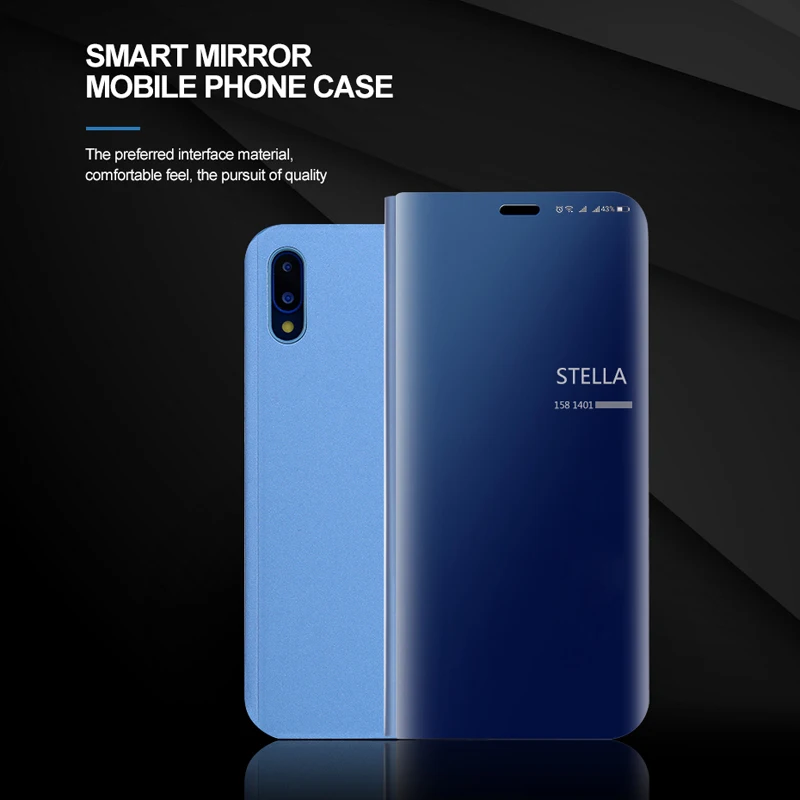 Роскошный чехол для телефона Huawei P Smart Z зеркальный кожаный откидная подставка