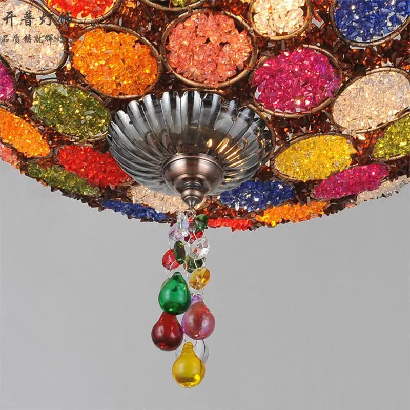 Потолочные светильники в стиле ретро с цветными бусинами|ceiling lamp|lights balconybedroom ceiling