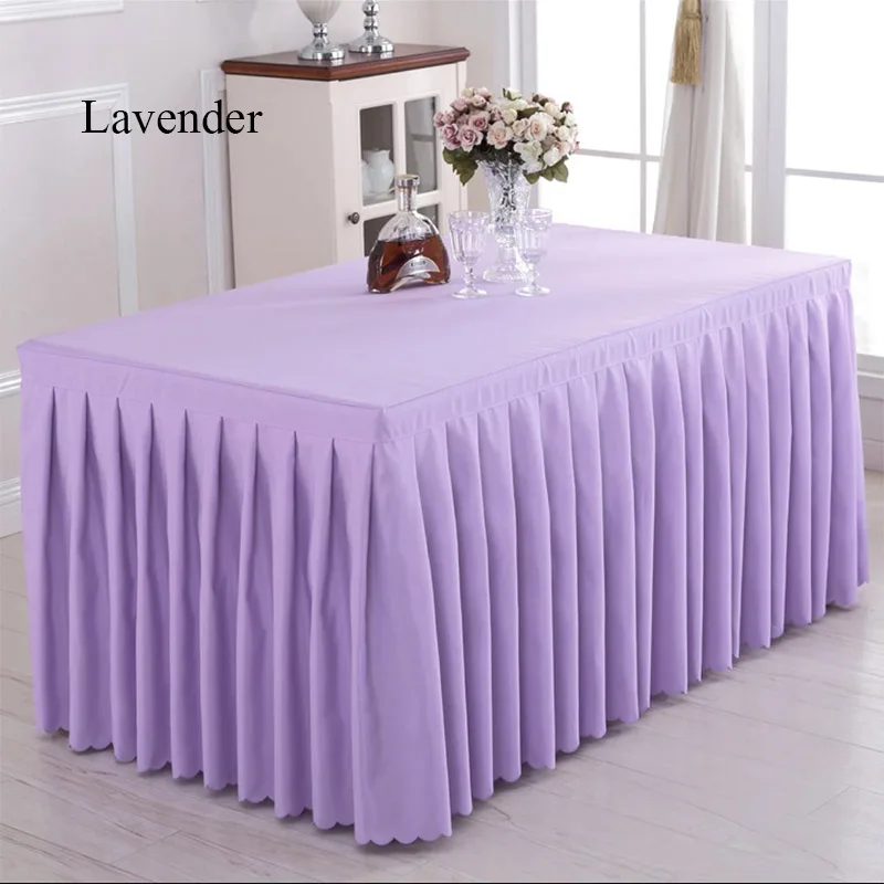 Lavendar 1 шт., роскошная скатерть из полиэстера, овальная белая плиссированная скатерть для свадебной вечеринки, вечеринки, встречи, декора, отельный настольный, юбка - Цвет: Lavendar
