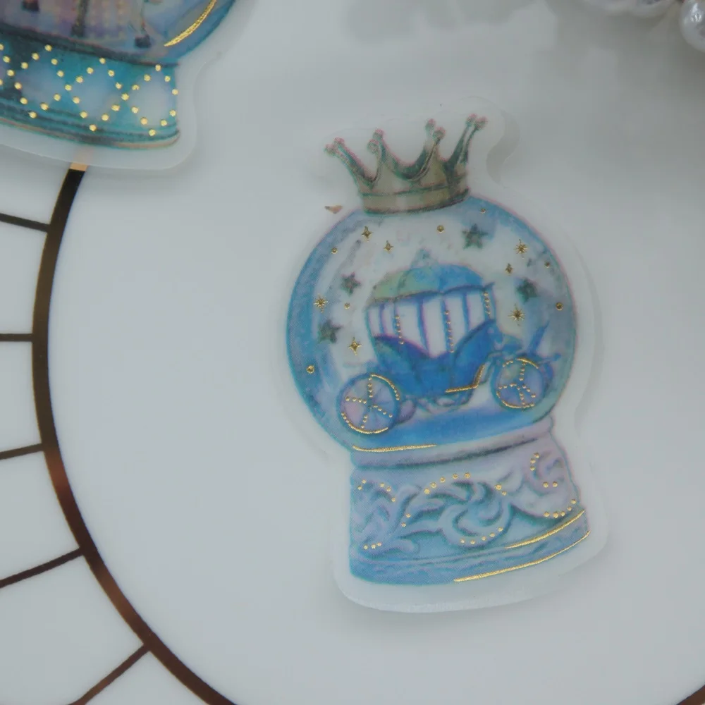 30 шт Золотой синий wonderland снежный шар дизайн стикер как подарок украшение