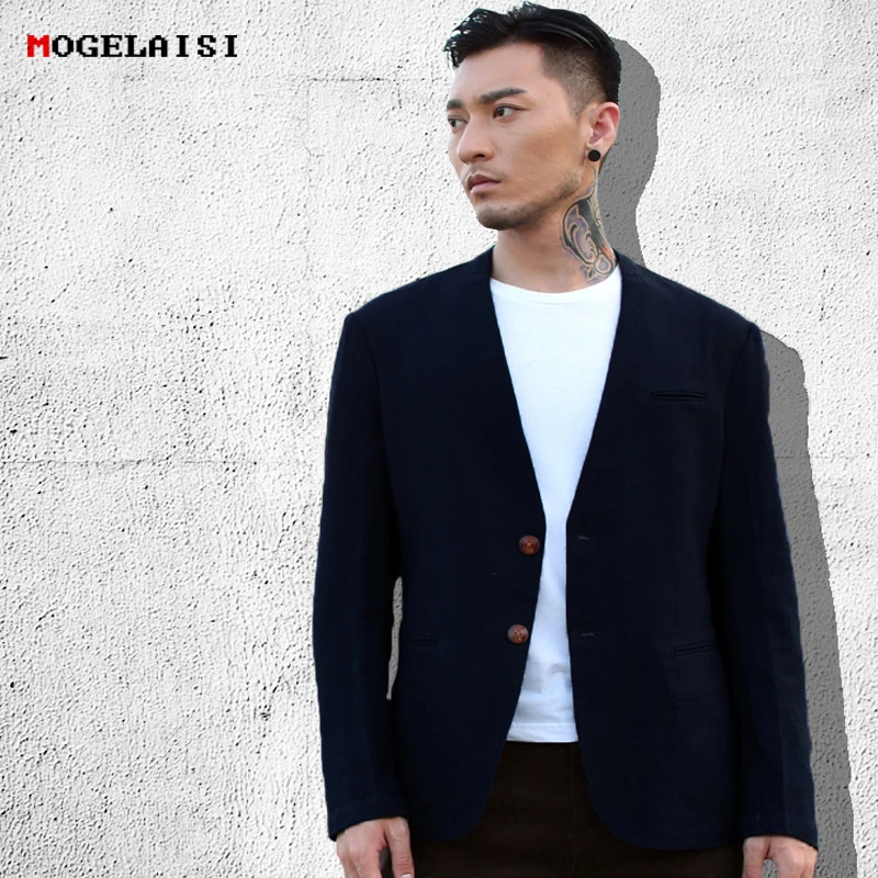 Мужской костюм с длинным рукавом весенний льняной хлопковый рукавом|casual suit men|casual