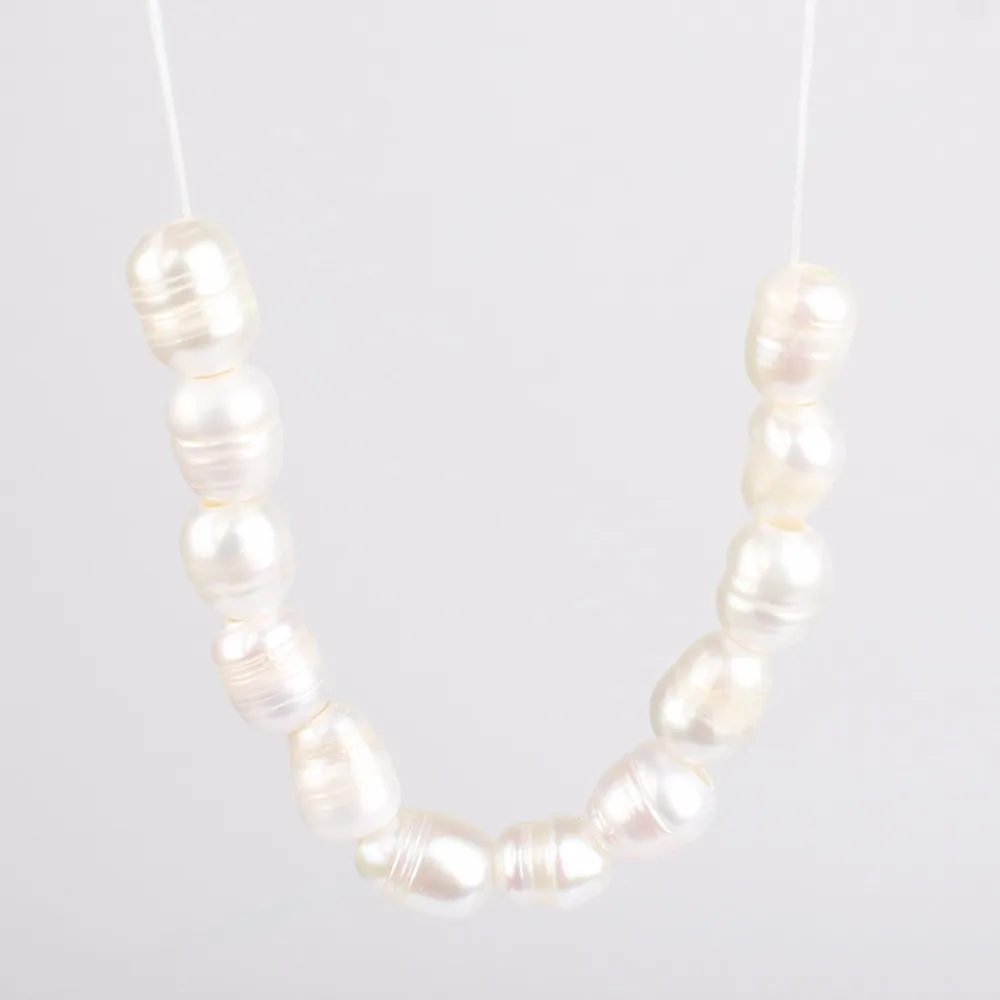 (10pcs) Natural Fashion 8-9mm*10-11mm Oval shape Big hole pearl necklace For Women freshwater jewelry making diy | Украшения и