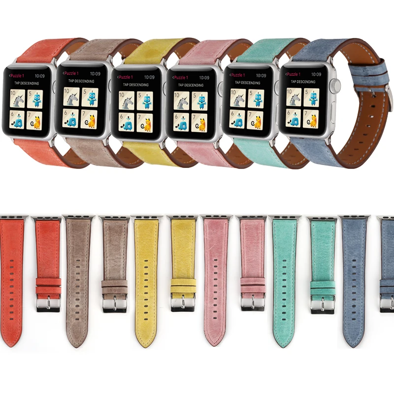 Ремешок из натуральной кожи для Apple Watch iWatch 3B19 Модный сменный Браслет наручных