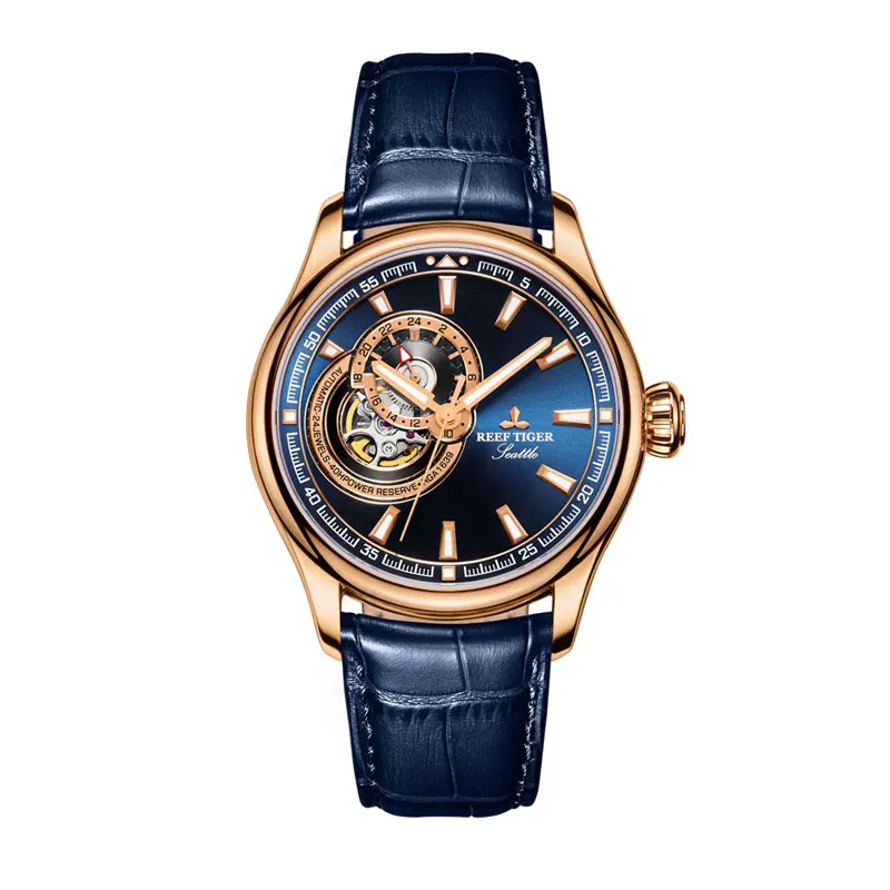 Риф платье с тигром для мужчин часы Reloj Hombre синий Tourbillon лучший бренд класса люкс автоматические механические часы Relogio Masculino RGA1639 - Цвет: 5