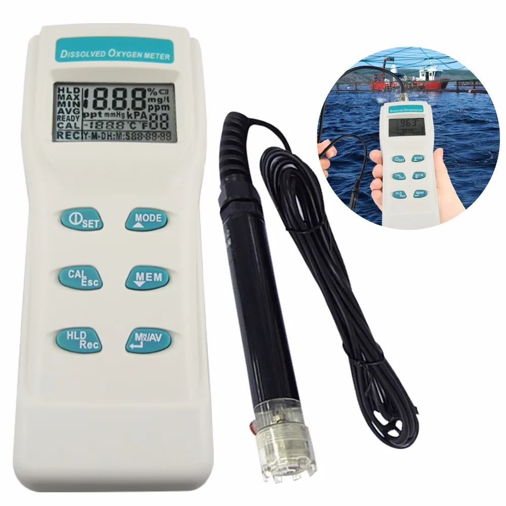 

Digital Dissolved Oxygen DO Meter Tester Professional 0~199.9% / 0~19.99 PPM / 0~19.99 mg/I Industrial Educational Aquaculture