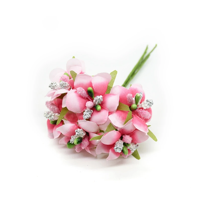 pink Искусственные цветы искусственные ветки вишни цветы для дома Свадебные украшения, аксессуары stamen diy подарки Рождественская Гирлянда Шелковый цветок - Цвет: pink
