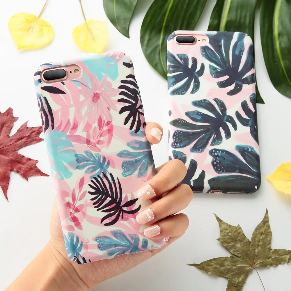 CASEIER художественный чехол с листьями для iPhone 7 6 6S 8 Plus X XR XS Max Жесткий Чехол 6s чехлы