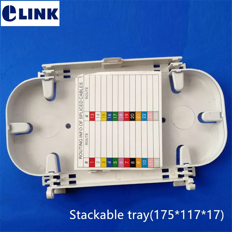 10pcs 24 cores fiber splice tray high quality ftth cassette splice tray 24 port ftth Flexible Cable Plastic Splicing tray ELINK