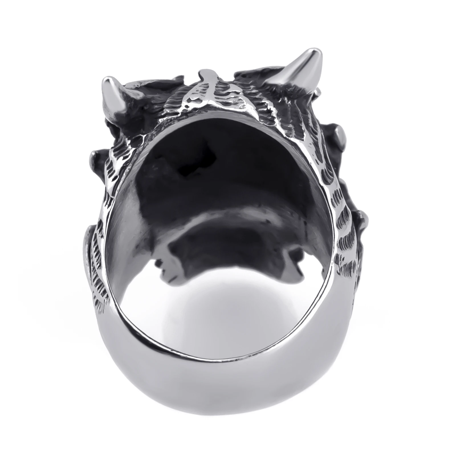 Мужские байкерские кольца из нержавеющей стали Elfasio Hell's Devil Demon SKull Размер 8-13