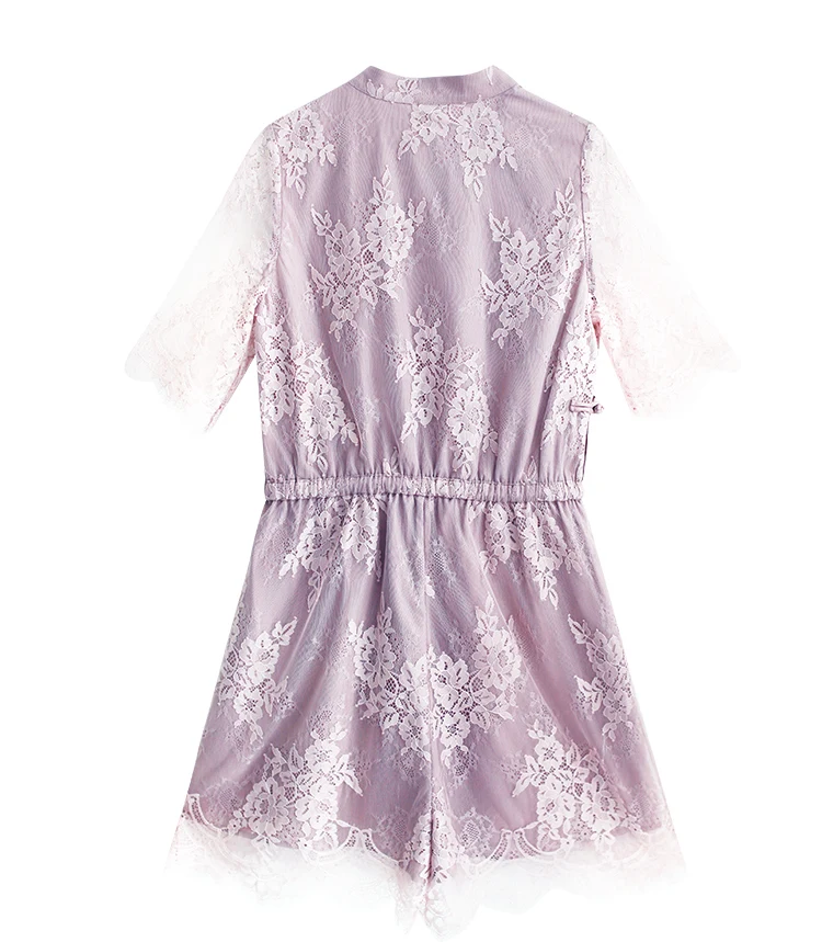 

IRINAY544 2019 ss collection vintage chinese style short lace jumpsuits overalls women