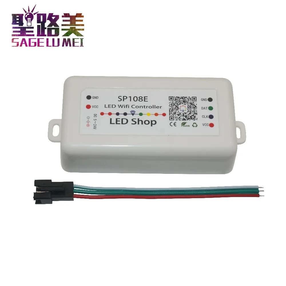 Светодиодный Wi-Fi контроллер SPI pixel DC5V 12 в 24 В SP108E с помощью приложения для