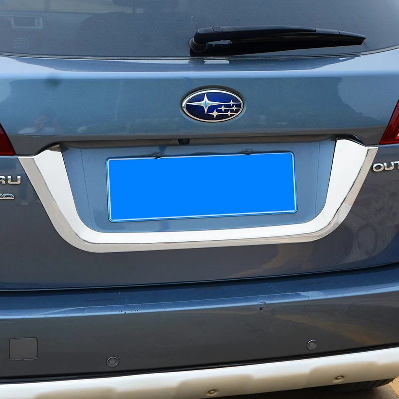 

lsrtw2017 abs car taildoor trunk chrome trims tail License plate trims for subaru outback 2015 2016 2017 2018 2019