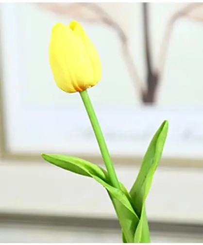 Yellow 5 шт./лот, искусственные цветы, тюльпаны, искусственный букет, искусственный шелк, тюльпаны для дома Свадебные Декоративные цветы и венки - Цвет: Yellow