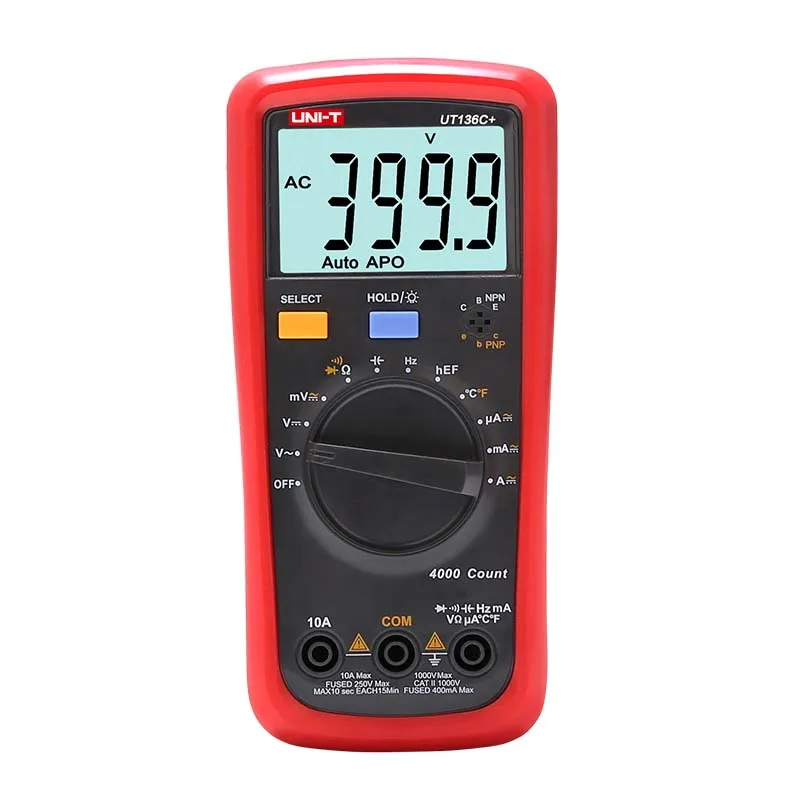 Uni t цифровой мультиметр AC DC Вольтметр Амперметр Омметр UT136B +/ UT136C + hFE NCV Емкость