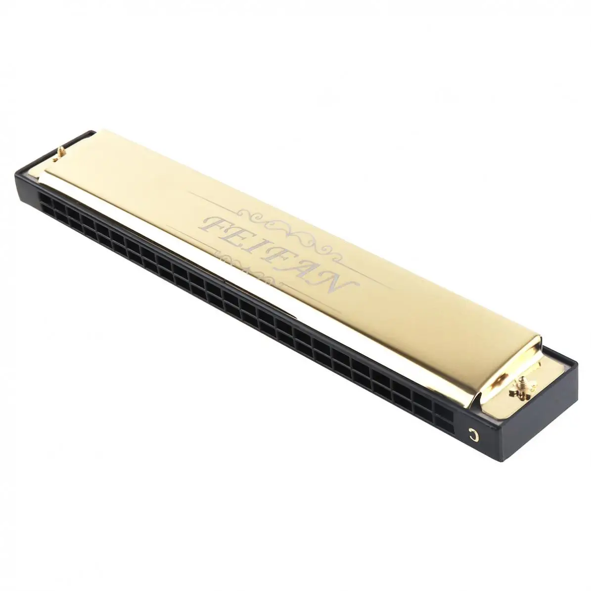 FEIFAN Gold 8K Titanium 24 Holes Harmonica Tremolo Tone KeyC Harp Mouth Organ Musical Instruments | Спорт и развлечения