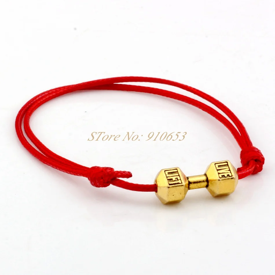 Хит! 1 шт регулируемые браслеты красные воски веревка Античное золото цинковый