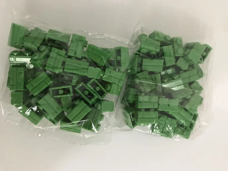 MOC DIY настенный строительный блок кирпичи базовые детали 1x2 городской дом Зеленый