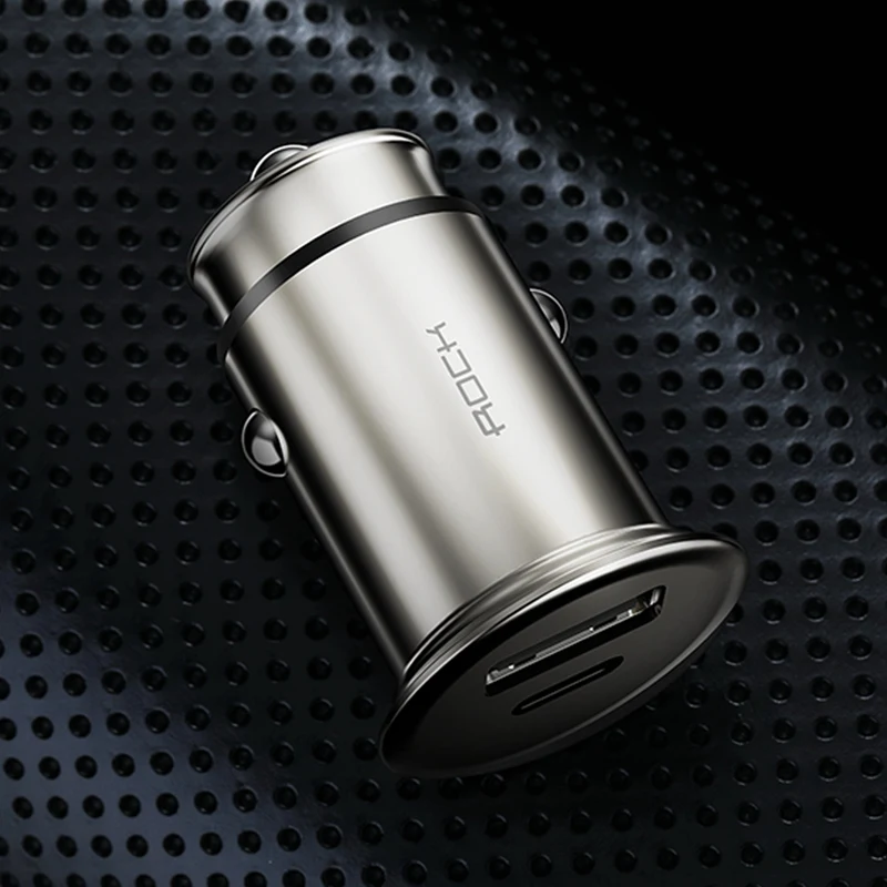 QC + PD SCP VOOC Quick Charge ROCK 4 в 1 30 Вт автомобильное зарядное устройство металлическое