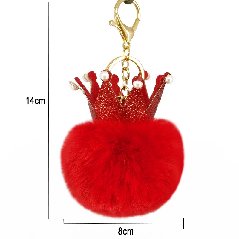 Милые Блестки Корона помпоном брелки ручной пышные для сумки брелоки бижутерия
