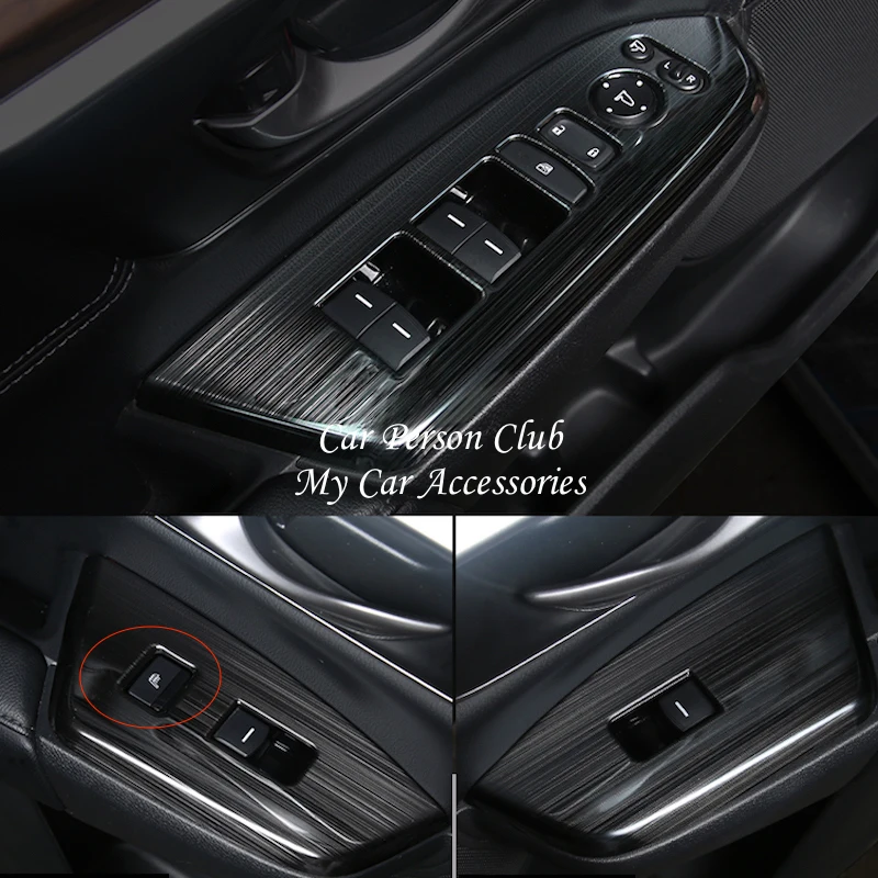 Interior Door Window Lift Switch Armrest Panel three Color Stainless Steel trims 4pcs For Honda CRV 5TH LHD 2017 2018 2019 2020 |