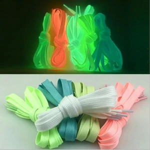 1 пара светящиеся шнурки 1,2 м плоские цветные шнурки светится в темноте флуоресцентная спортивная обувь вечерние шнурки для кемпинга