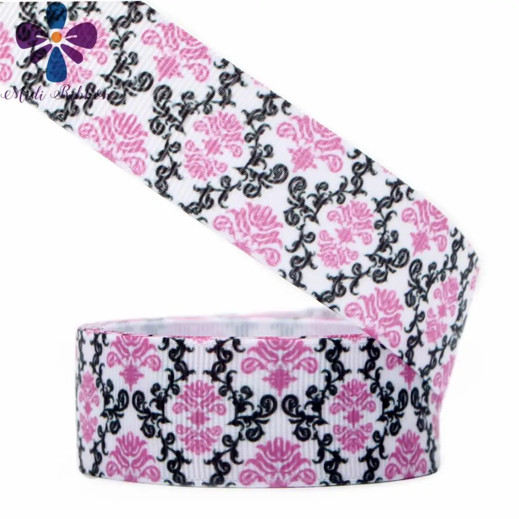 16 мм 75 Красочные Ретро цветок Барокко вихревой печати Grosgrain/Foe ленты DIY волос Bowknots