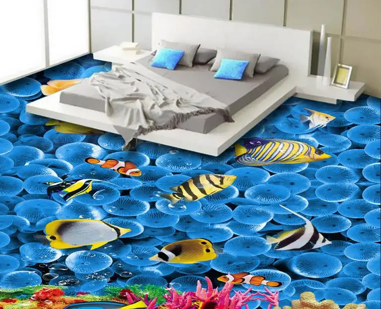 Фотообои 3d Пол тропическая рыба обои с кораллами для гостиной детской комнаты|coral