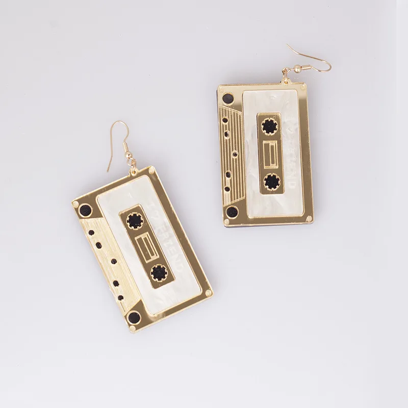 Colorful new fashion tape dangle earrings for men women party club jewelry punk rock geometric antique drop | Украшения и