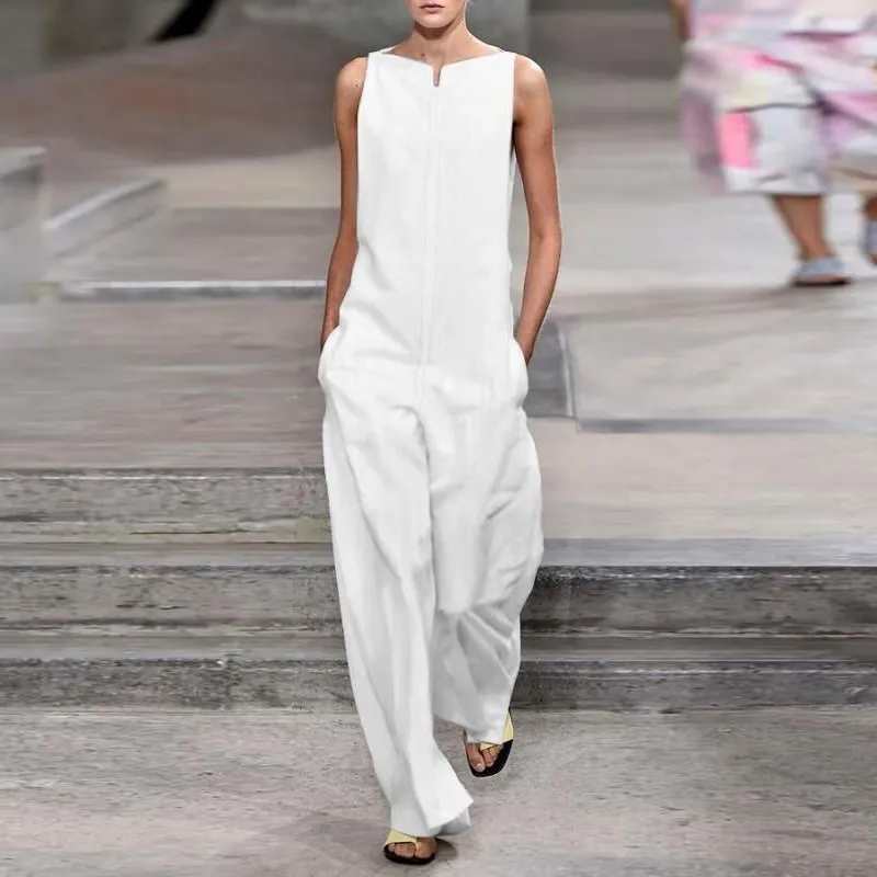 2019 сексуальный женский комбинезон с открытыми плечами и карманами летний белый